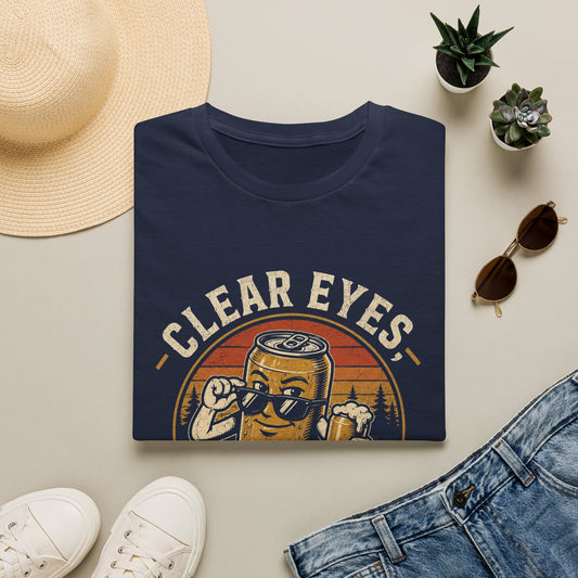 "Clear Eyes, Full Beers" Retro Beer Graphic Tee