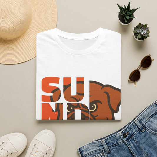 Sunday Bulldog T-Shirt — Retro Block Letter Dog Graphic Tee