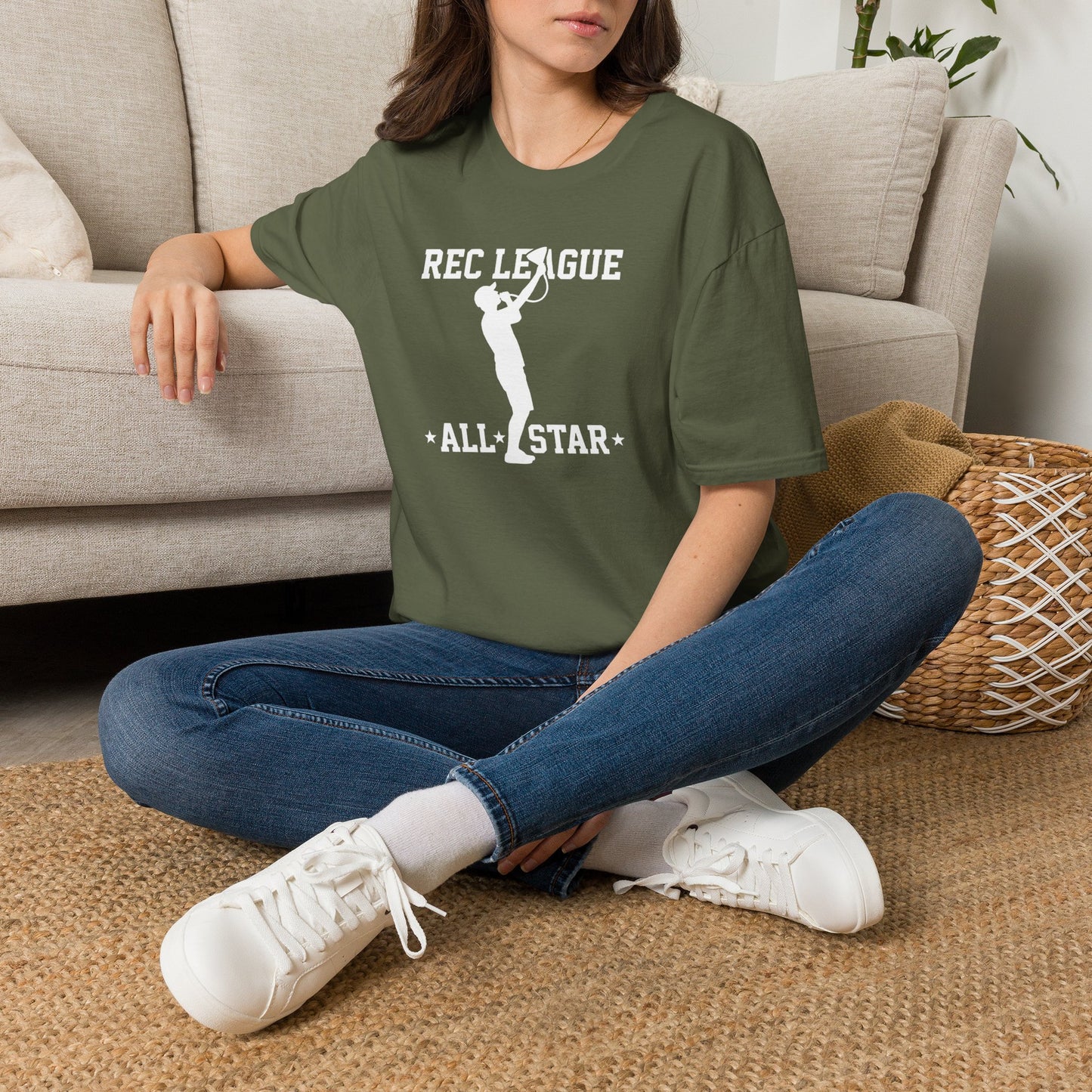 Rec League All-Star T-Shirt — Soft Casual Sports Tee for Recreational Basketball & Pickup Games