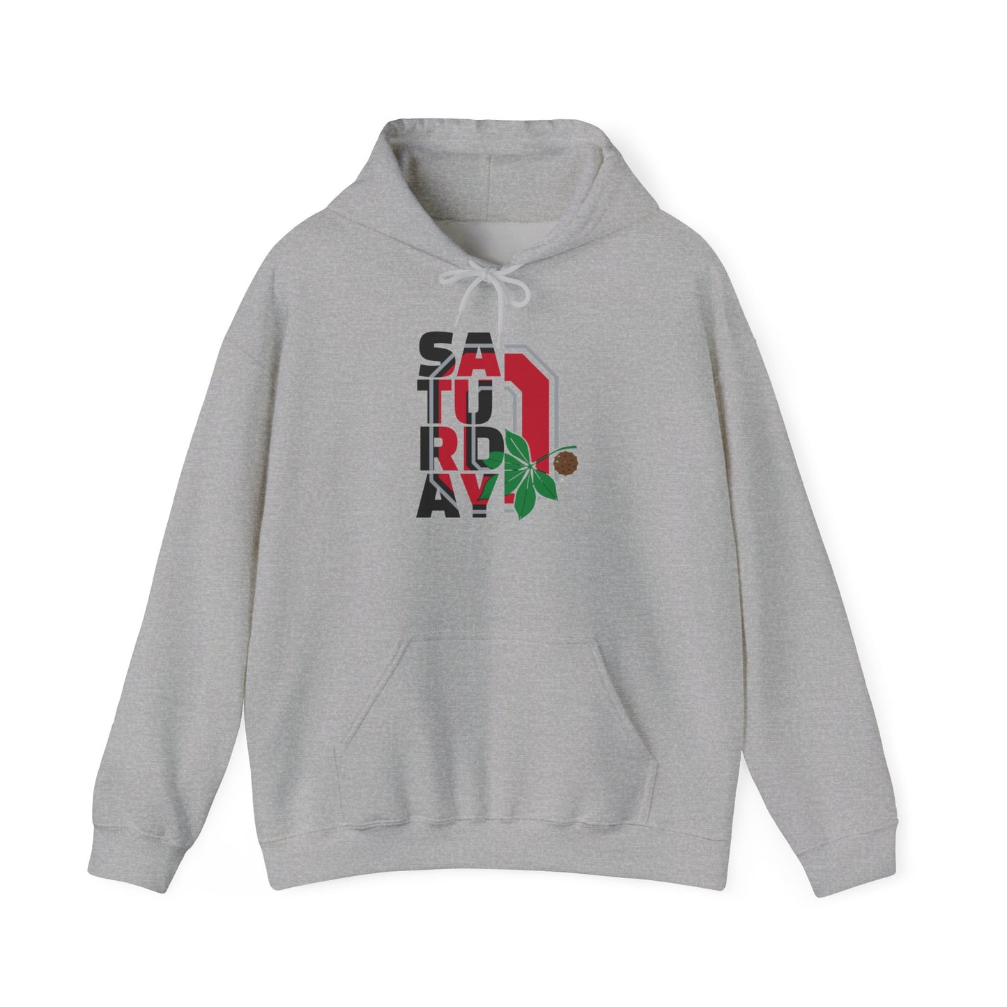 Saturday Vibes Hoodie – Retro Block Lettering with Floral Accent