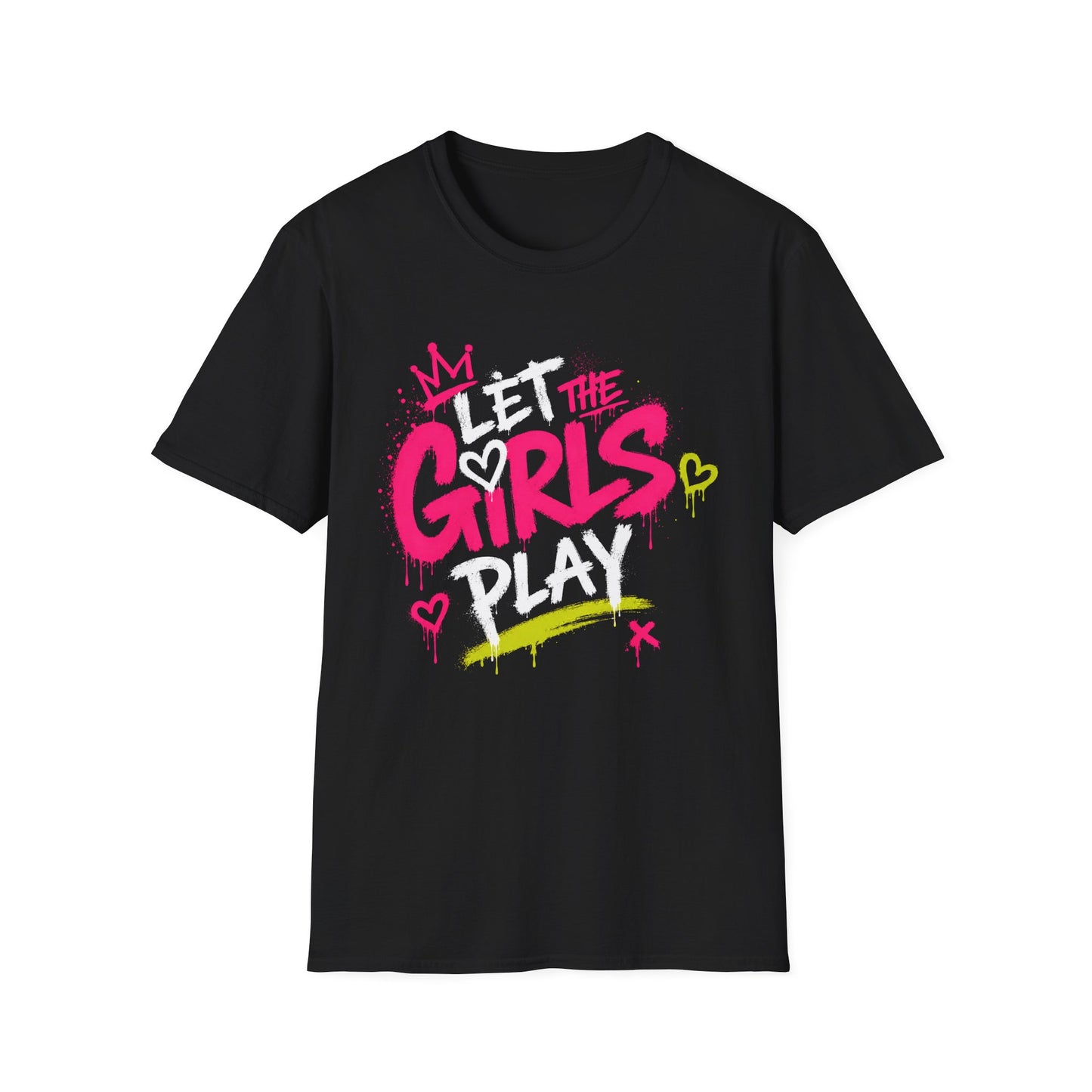 Let The Girls Play T-Shirt — Graffiti Feminist Sports Tee