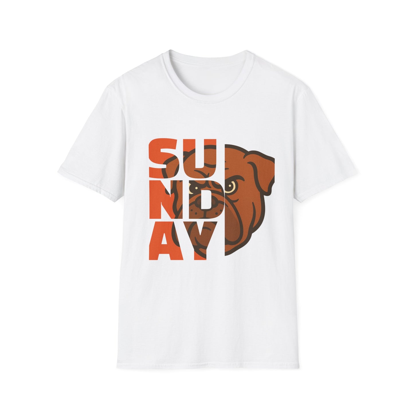 Sunday Bulldog T-Shirt — Retro Block Letter Dog Graphic Tee