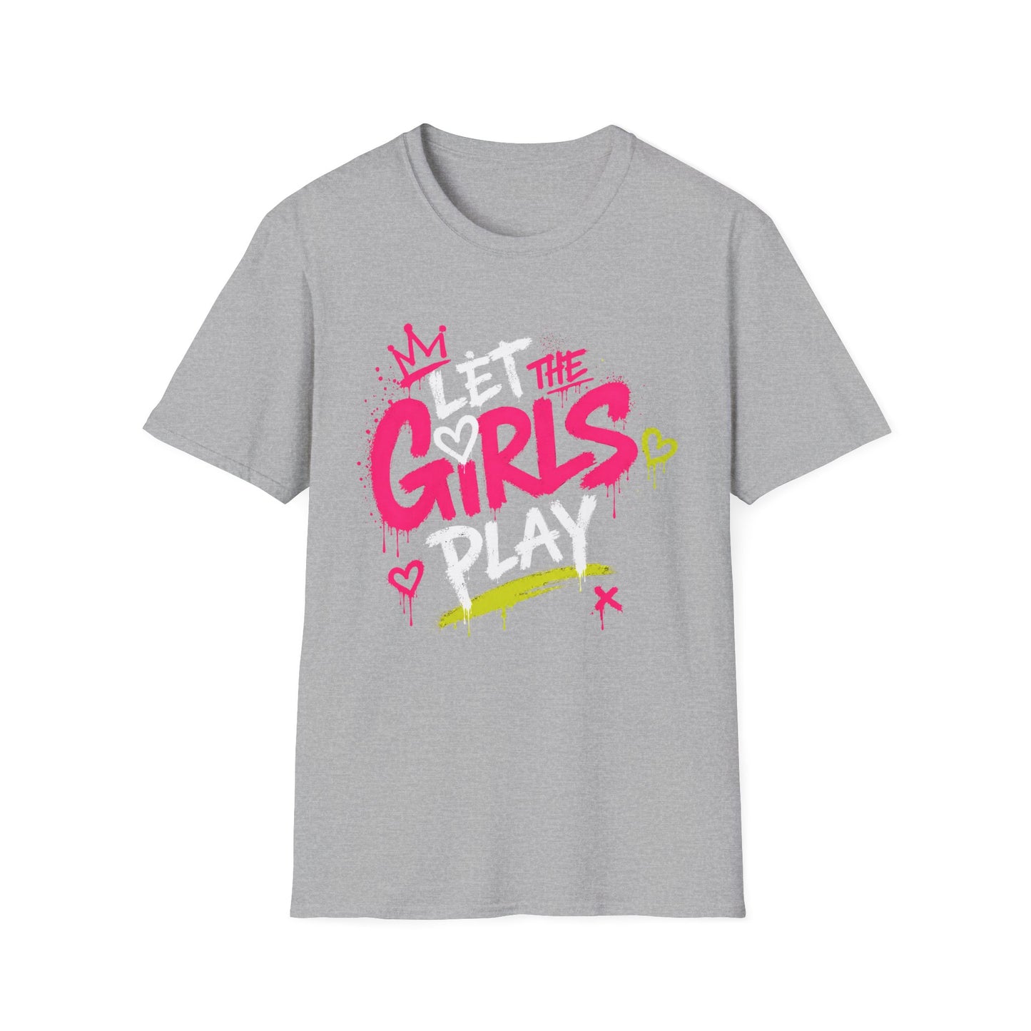 Let The Girls Play T-Shirt — Graffiti Feminist Sports Tee