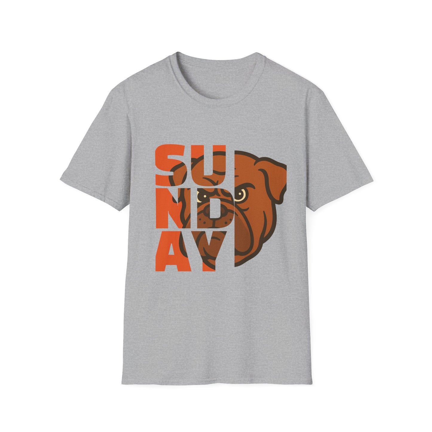Sunday Bulldog T-Shirt — Retro Block Letter Dog Graphic Tee