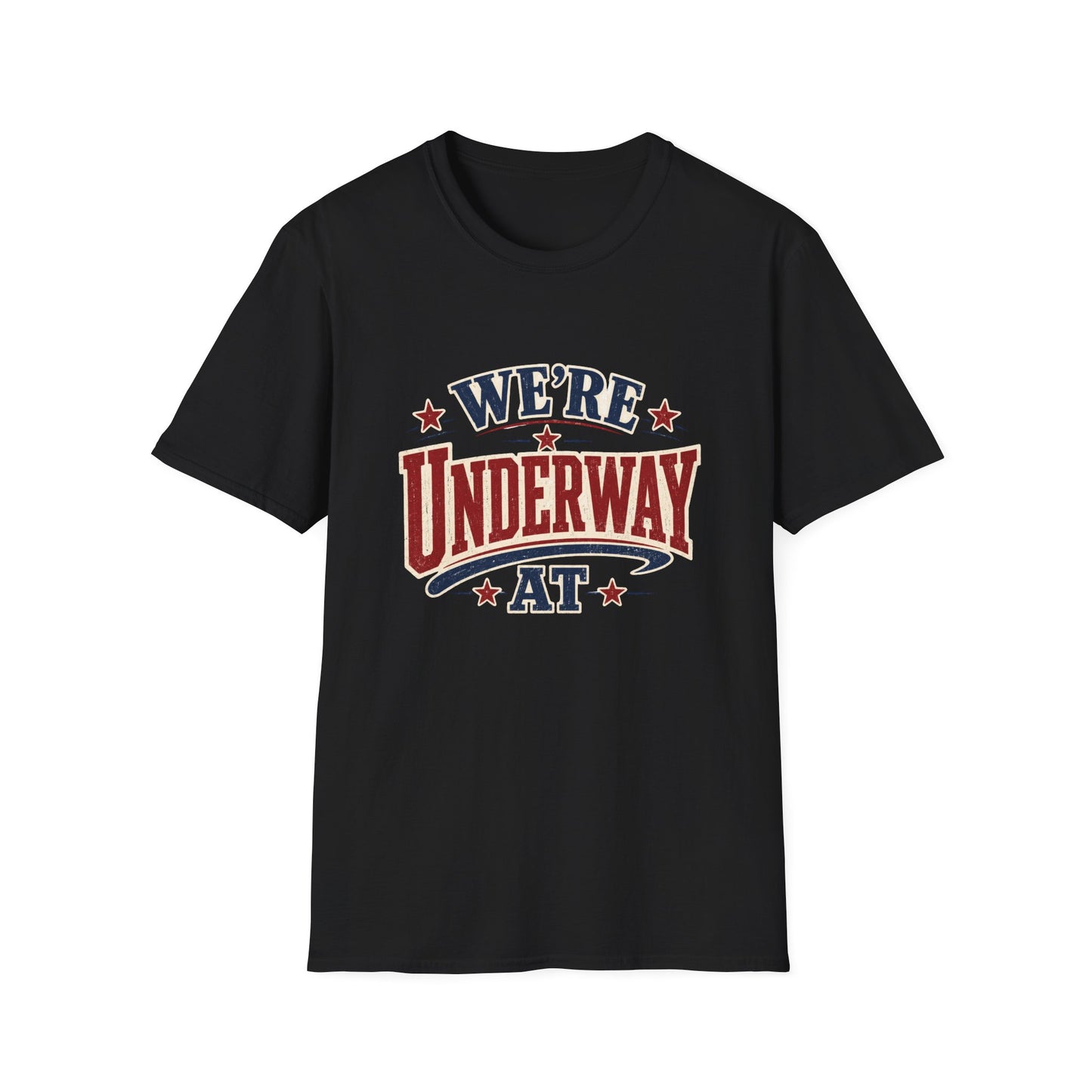 We’re Underway At T-Shirt — Nautical/Patriotic Sailing Crew Tee