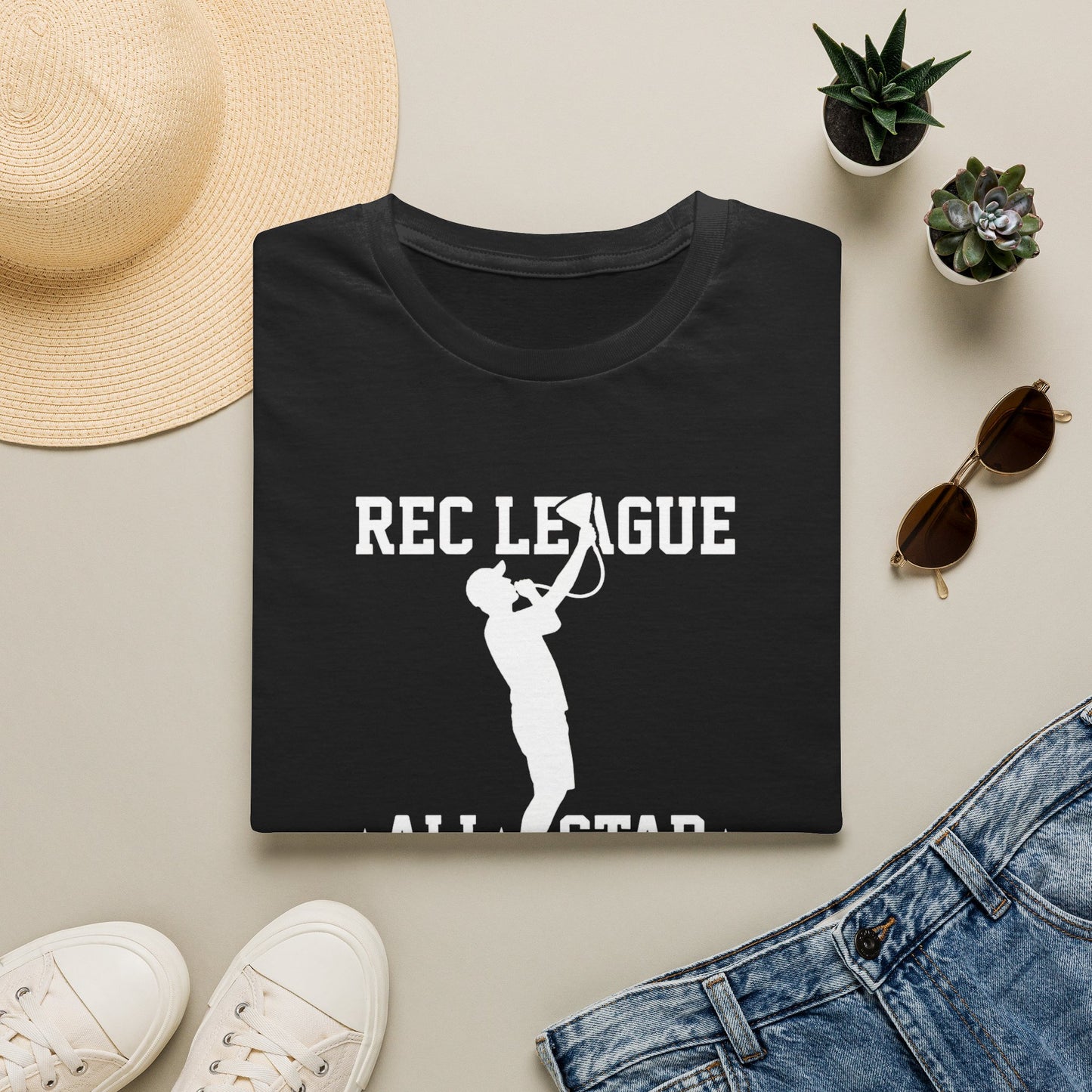 Rec League All-Star T-Shirt — Soft Casual Sports Tee for Recreational Basketball & Pickup Games
