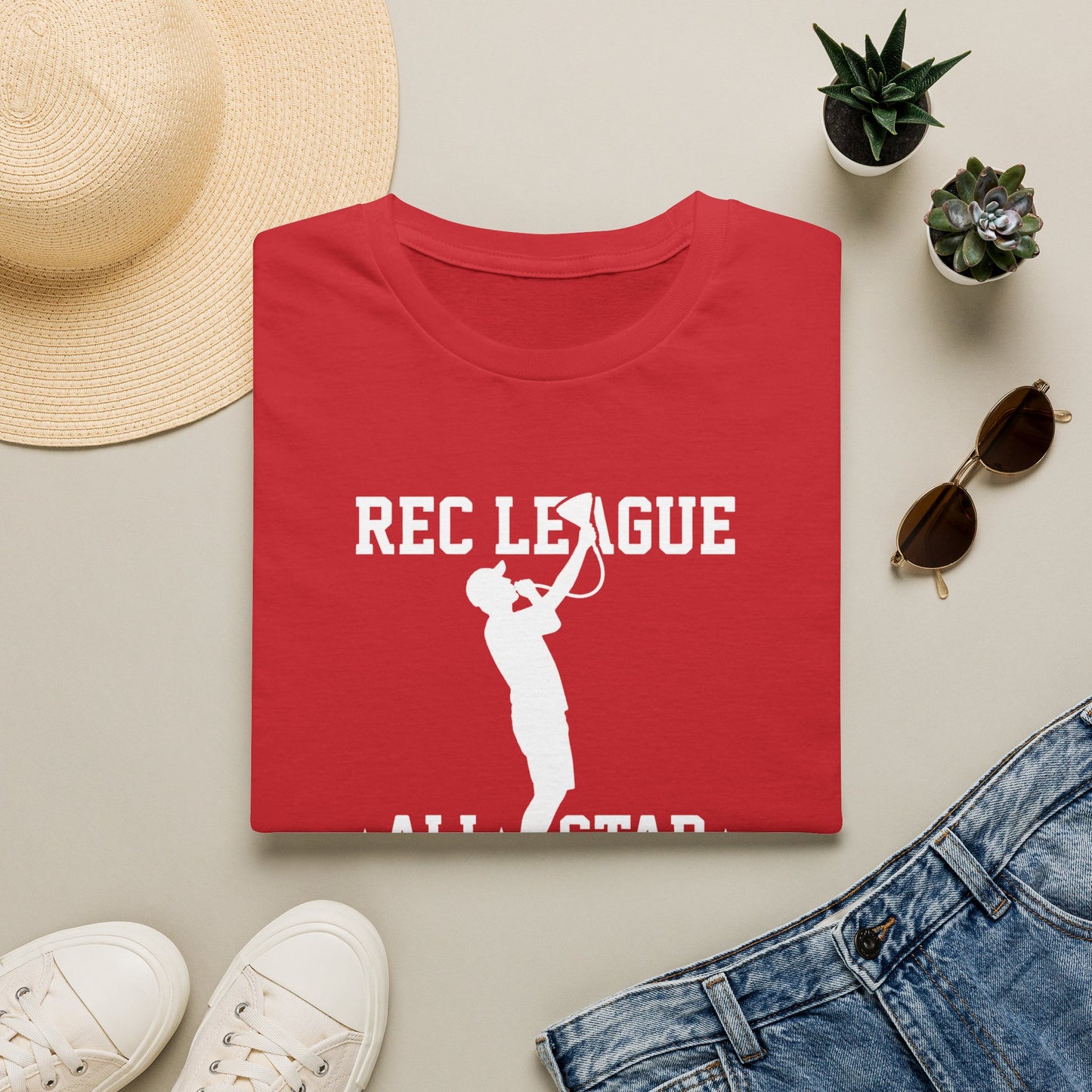 Rec League All-Star T-Shirt — Soft Casual Sports Tee for Recreational Basketball & Pickup Games