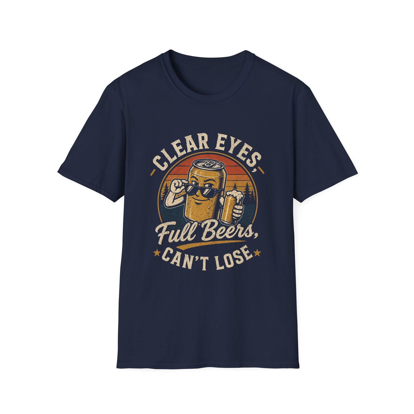 "Clear Eyes, Full Beers" Retro Beer Graphic Tee