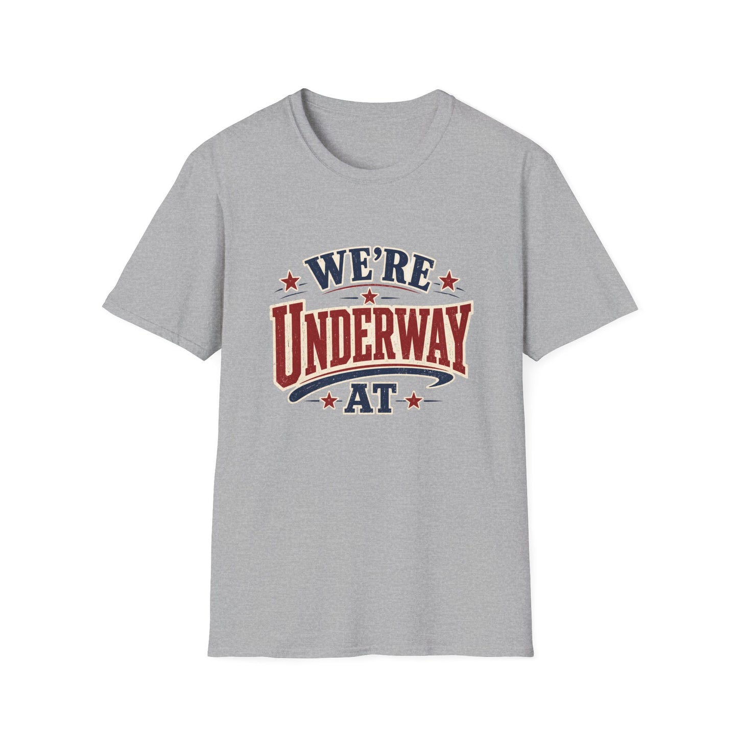 We’re Underway At T-Shirt — Nautical/Patriotic Sailing Crew Tee