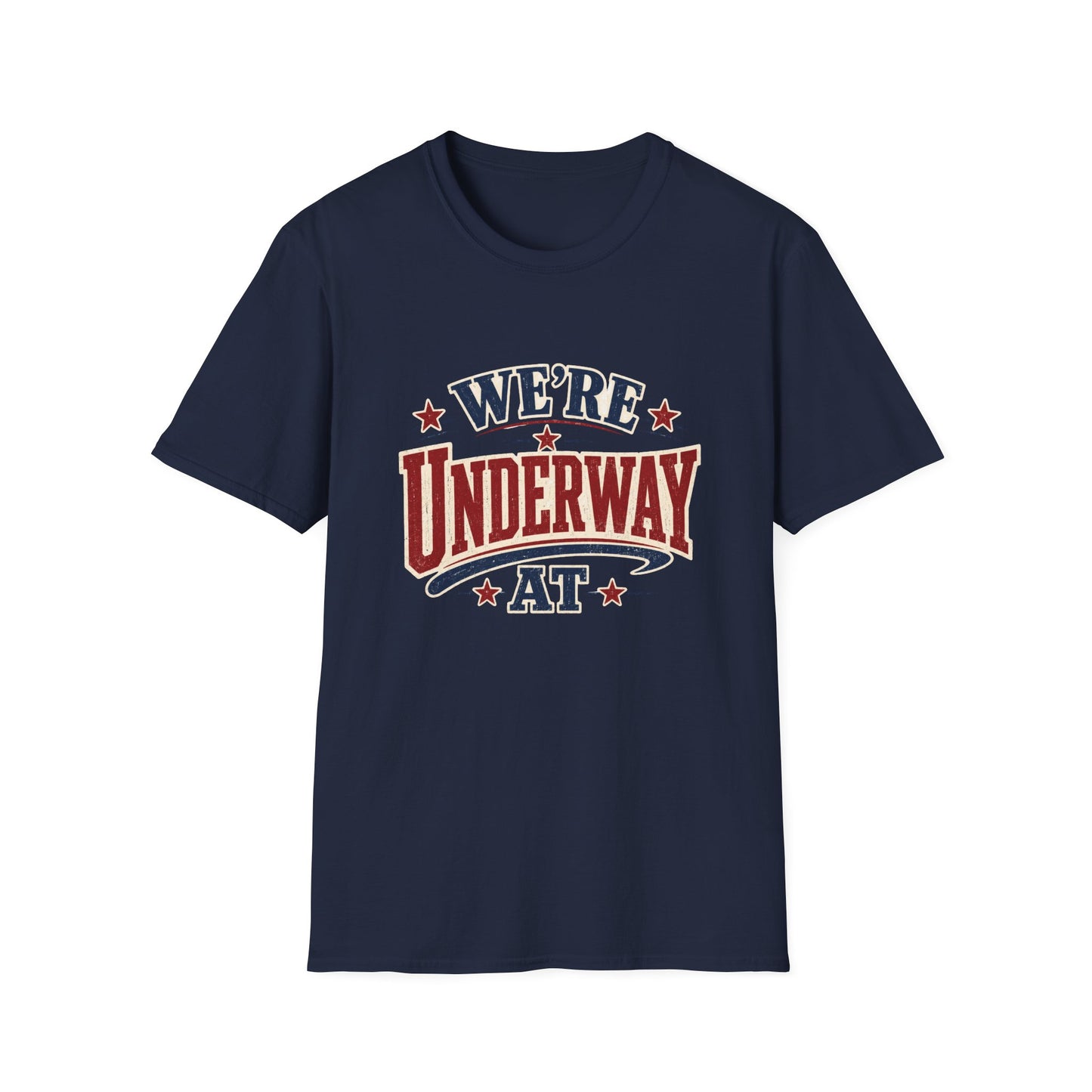 We’re Underway At T-Shirt — Nautical/Patriotic Sailing Crew Tee