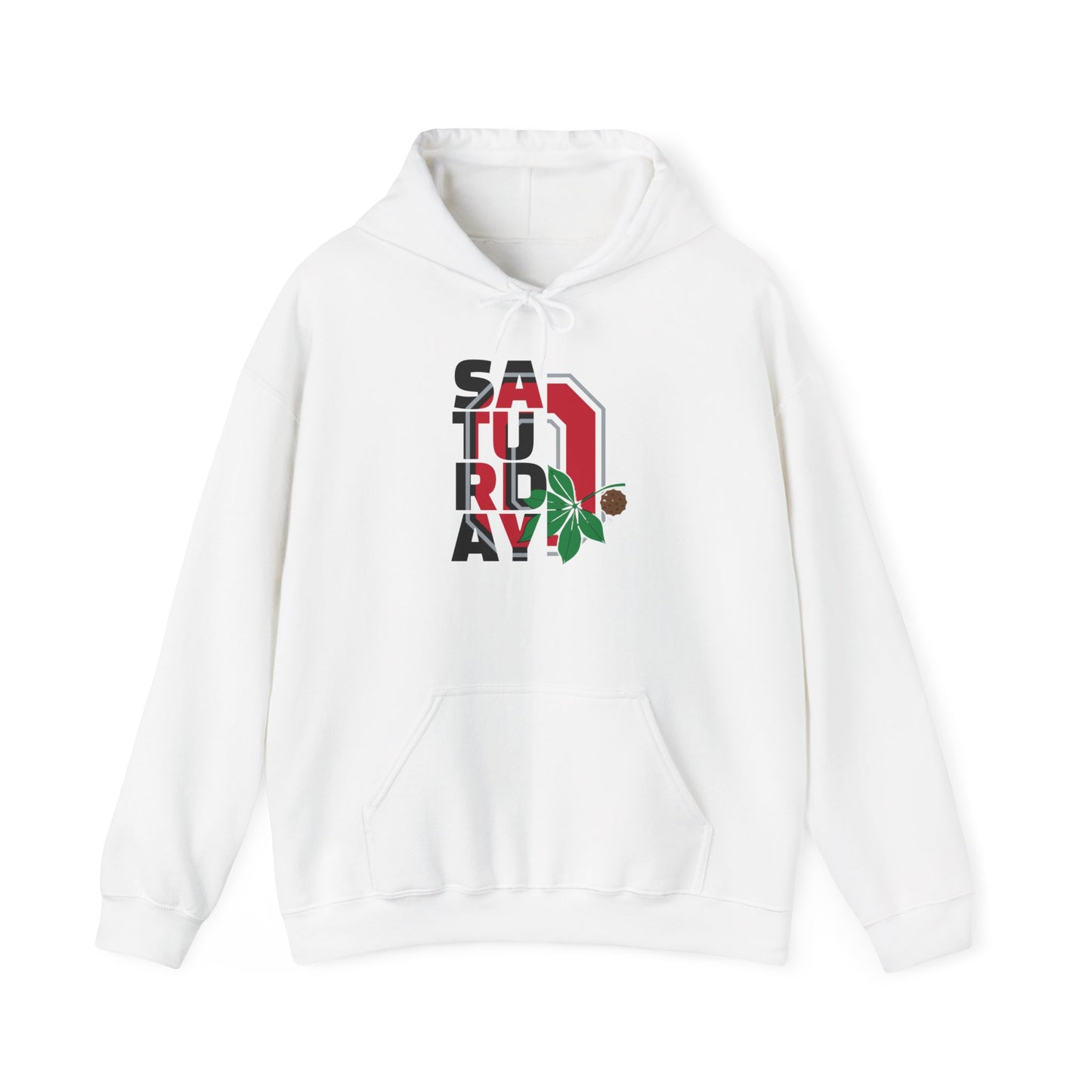 Saturday Vibes Hoodie – Retro Block Lettering with Floral Accent