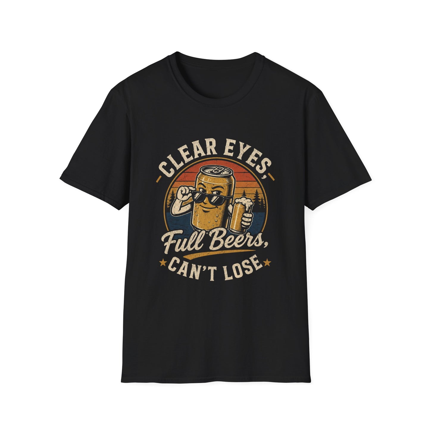 "Clear Eyes, Full Beers" Retro Beer Graphic Tee