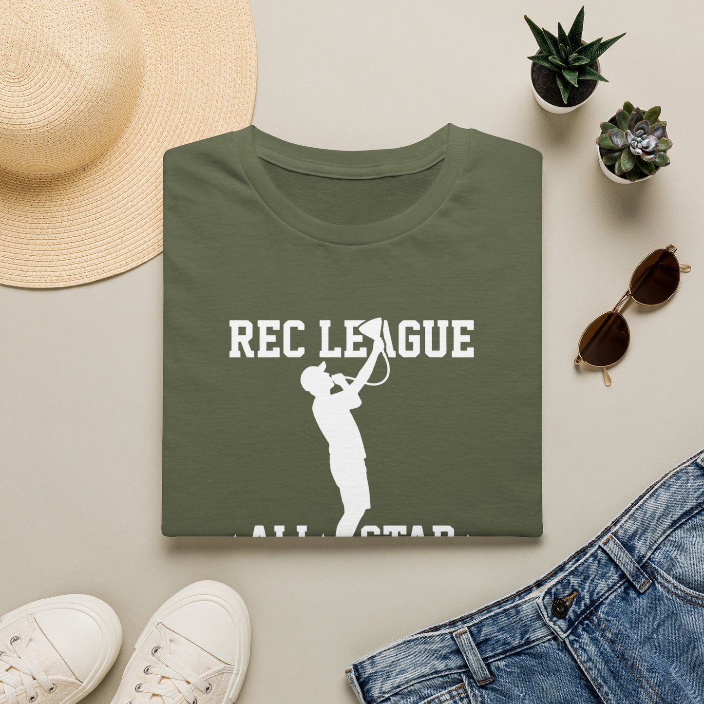 Rec League All-Star T-Shirt — Soft Casual Sports Tee for Recreational Basketball & Pickup Games